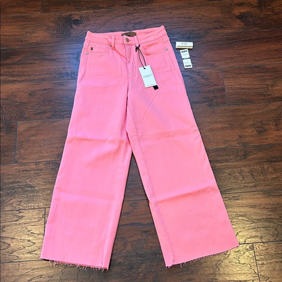 Judy Blue Denim - Judy Blue Garment Dyed Cropped Pink Jeans 0/24